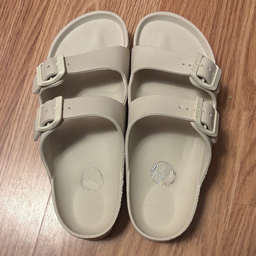 Gray Double Strap Sandals